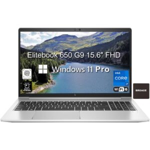 hp elitebook 650 g9 15.6" fhd business laptop computer, 12th gen intel 10-core i7-1255u, 16gb ddr4 ram, 512gb pcie ssd, wifi 6, bluetooth 5.3, backlit keyboard, fingerprint reader, windows 11 pro