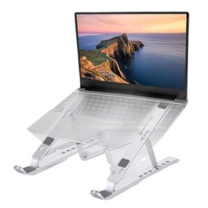 adjustable notebook stand holder for desk, laptop stands for reading stand for tablet and book, foldable and space saving design