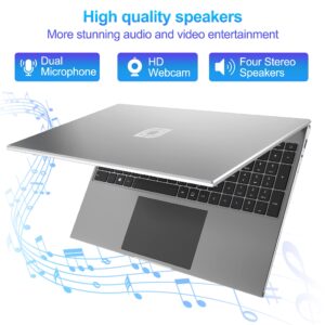 jumper Laptop, 16" Laptops with 16GB DDR4 512GB SSD, Intel Quad Core CPU(Up to 3.4G), 1200P FHD Display(16:10), Notebook Computer with 4 Stereo Speakers, 38WH Battery, 2.4G/5G Wi-Fi, BT4.0, Type-C.