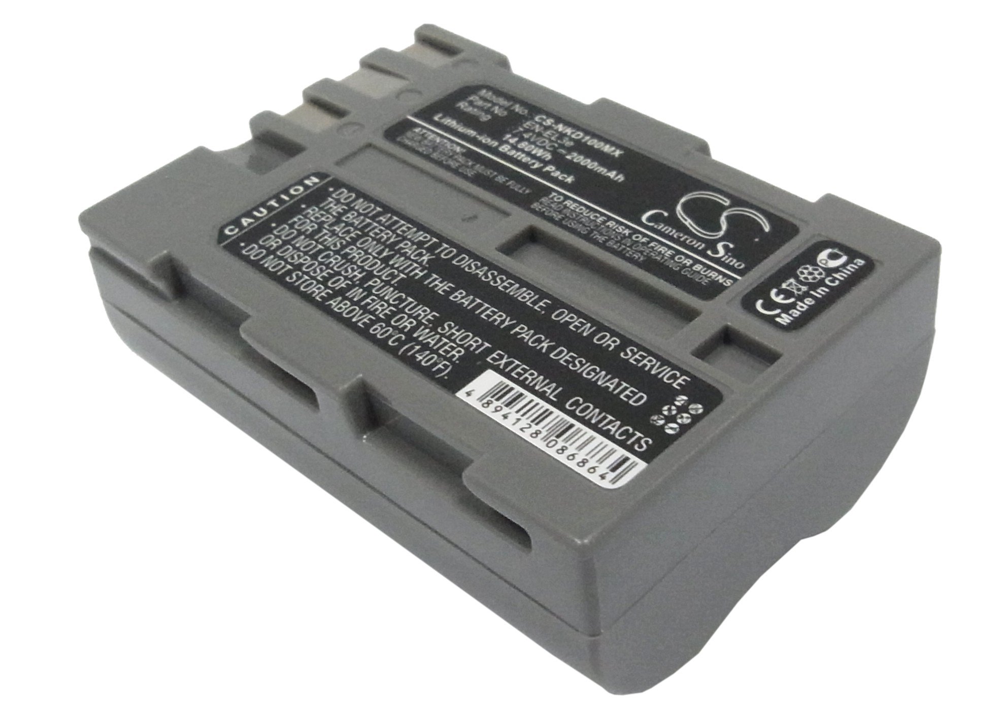 FYIOGXG Cameron Sino Battery for Nikon D100, D100 SLR, D200, D300, D300S, D50, D70, D700, D70s, D80, D90, D900, DSLR D700 PN:Nikon EN-EL3e 2000mAh / 14.80Wh