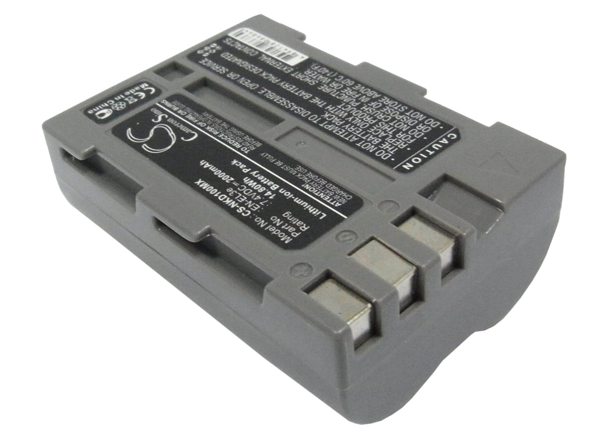 FYIOGXG Cameron Sino Battery for Nikon D100, D100 SLR, D200, D300, D300S, D50, D70, D700, D70s, D80, D90, D900, DSLR D700 PN:Nikon EN-EL3e 2000mAh / 14.80Wh