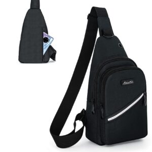 aisijimo sling bag for men,nylon anti-theft pocket,crossbody bags trendy,shoulder backpack for work outdoor traveling,black-pro2