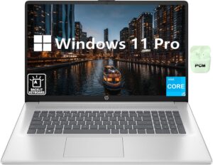 hp business laptop, fhd 17.3 inch laptop, intel i5-1335u(beat i7-1255u), 16gb ram, 1tb ssd, windows 11 pro, backlit keyboard, silver, pcm