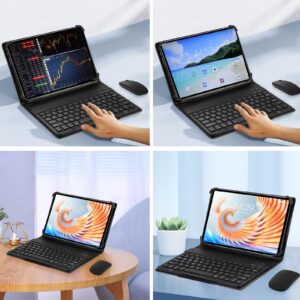 10.1in LCD 8GB 256GB Tablet, 5G WiFi 4G LTE, Dual Camera, Office Tablet with Keyboard Mouse, Case, 100‑240V (US Plug)