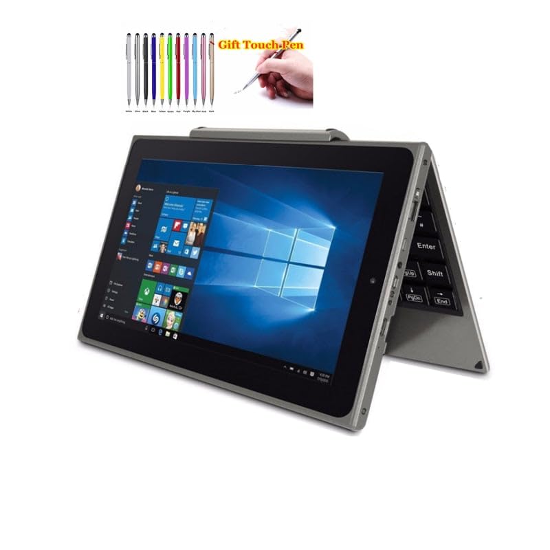 2023 11.6 INCH 4GB DDR+32G ROM 2IN1 PC Windows 10 Tablet with Keyboard KU Dual Camera Quad Core 1366 x 768 IPS WiFi PC with Keyboard / 2in1 PC