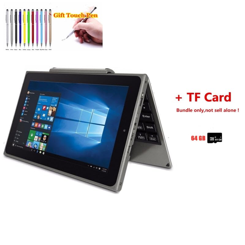 2023 11.6 INCH 4GB DDR+32G ROM 2IN1 PC Windows 10 Tablet with Keyboard KU Dual Camera Quad Core 1366 x 768 IPS WiFi PC with Keyboard / 2in1 PC