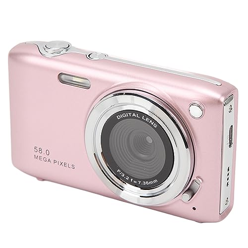 Digital Video Camera, Face Recognition Auto Focus 2.88 Inch Screen 58M 4K Digital Camera 16X for Daily Life (Pink)