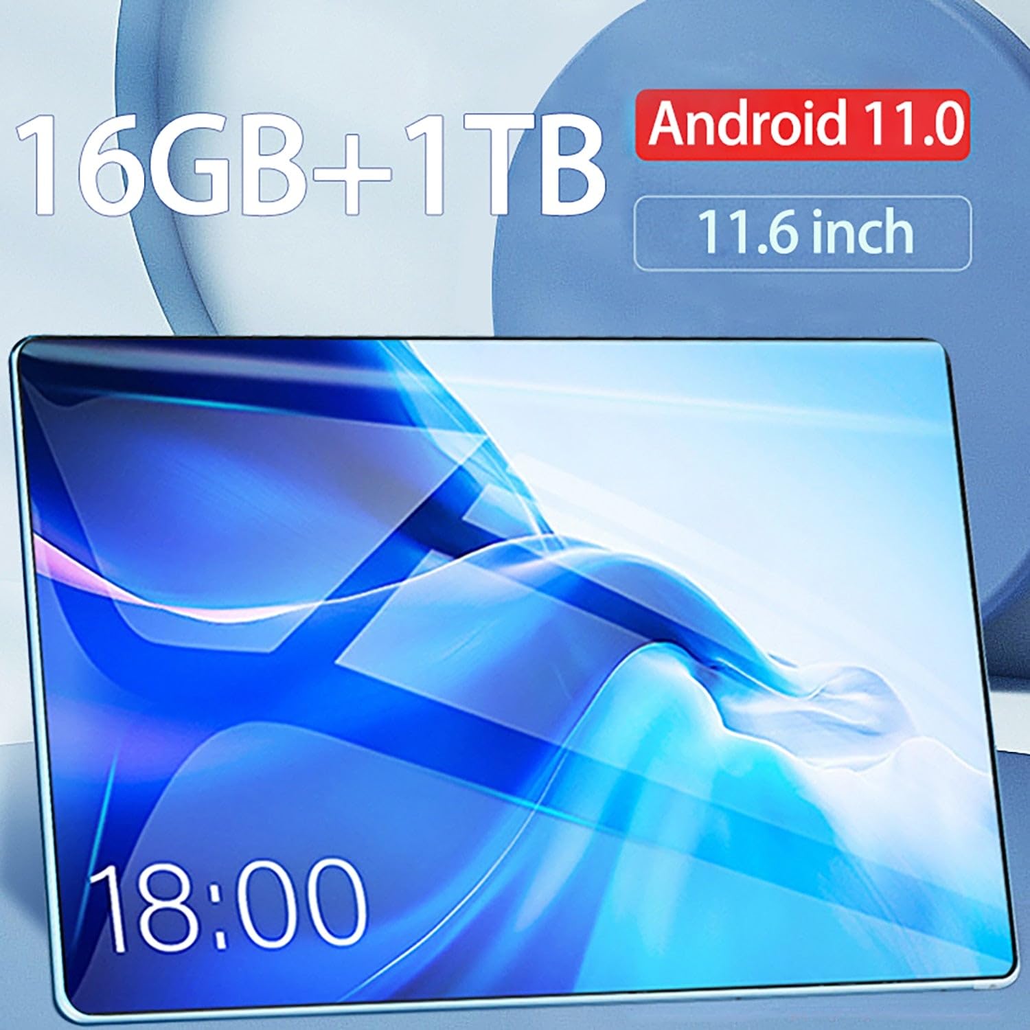 2023 Global Version 11.6 Inch Tablet Android 16GB RAM 1TB ROM Android 11.0 MTK6797 WiFi 8800mAh 10 Core Network Full Screen Silvery / 8GB 256GB / UK-Plug