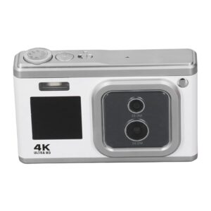 compact digital camera, autofocus 50mp and 30mp digital camera built in flash for vlog (white)