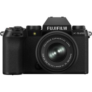 FUJIFILM X-S20 Mirrorless Camera with 15-45mm and Sigma 18-50mm f/2.8 DC DN Contemporary Lens Bundle with 128GB Memory Card, Vlogger Tripod and More Accessories, Ideal Vlogging Kit (15pc Bundle)