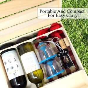 Portable Collapsible Wine Glass Travel Wine Glasses, Wine Glass To Go, Shatterproof Plastic Wine Glasses Reusable with Detachable Stem, Unique Wine Glasses Gift Couple Travel Outdoor, 2 Pack Stackable