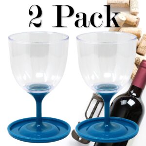 Portable Collapsible Wine Glass Travel Wine Glasses, Wine Glass To Go, Shatterproof Plastic Wine Glasses Reusable with Detachable Stem, Unique Wine Glasses Gift Couple Travel Outdoor, 2 Pack Stackable