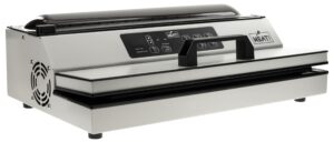 meat! 16 inch external vacuum sealer with a 16 inch sealing strip, bag roll storage, bag cutter, and lcd display for preserving meat and vegetables