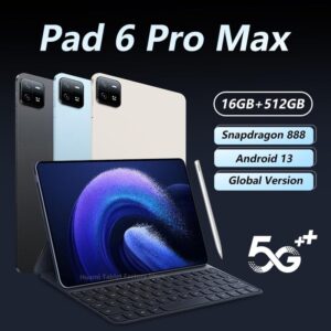 2023 Original Global Version Pad 6 Pro Tablet PC Android 13 Snapdragon 888 Octa Core 16GB 512GB 11 Inch HD Screen 5G WiFi Tablet Gold / 12GB 256GB