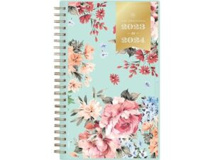 2023-2024 blue sky day designer romance mint 5-inch x 8-inch academic weekly & monthly planner, multicolor (142526)