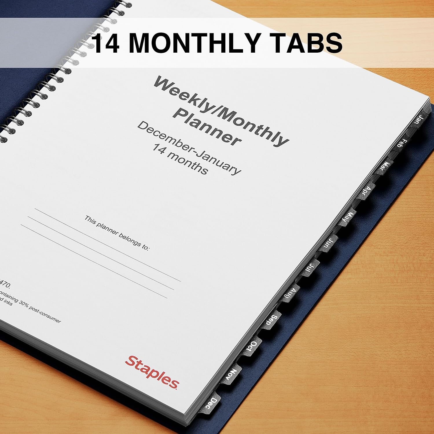 2024 Staples 8-inch x 11-inch Weekly & Monthly Appointment Book, Navy (TR58470-24)