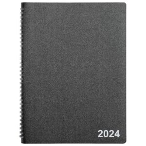 staples 2024 8-inch x 11-inch monthly planner, black (tr52184-24)