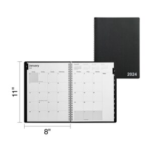 STAPLES 2024 8-inch x 11-inch Monthly Planner, Black (TR52184-24)