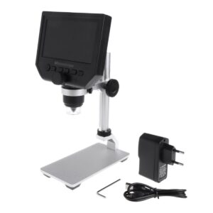 uioyu handheld digital microscope accessories g600 4.3" lcd digital microscope led zoom 1-600x 3.6mp camera microscope accessories (color : metal, size : 600x)
