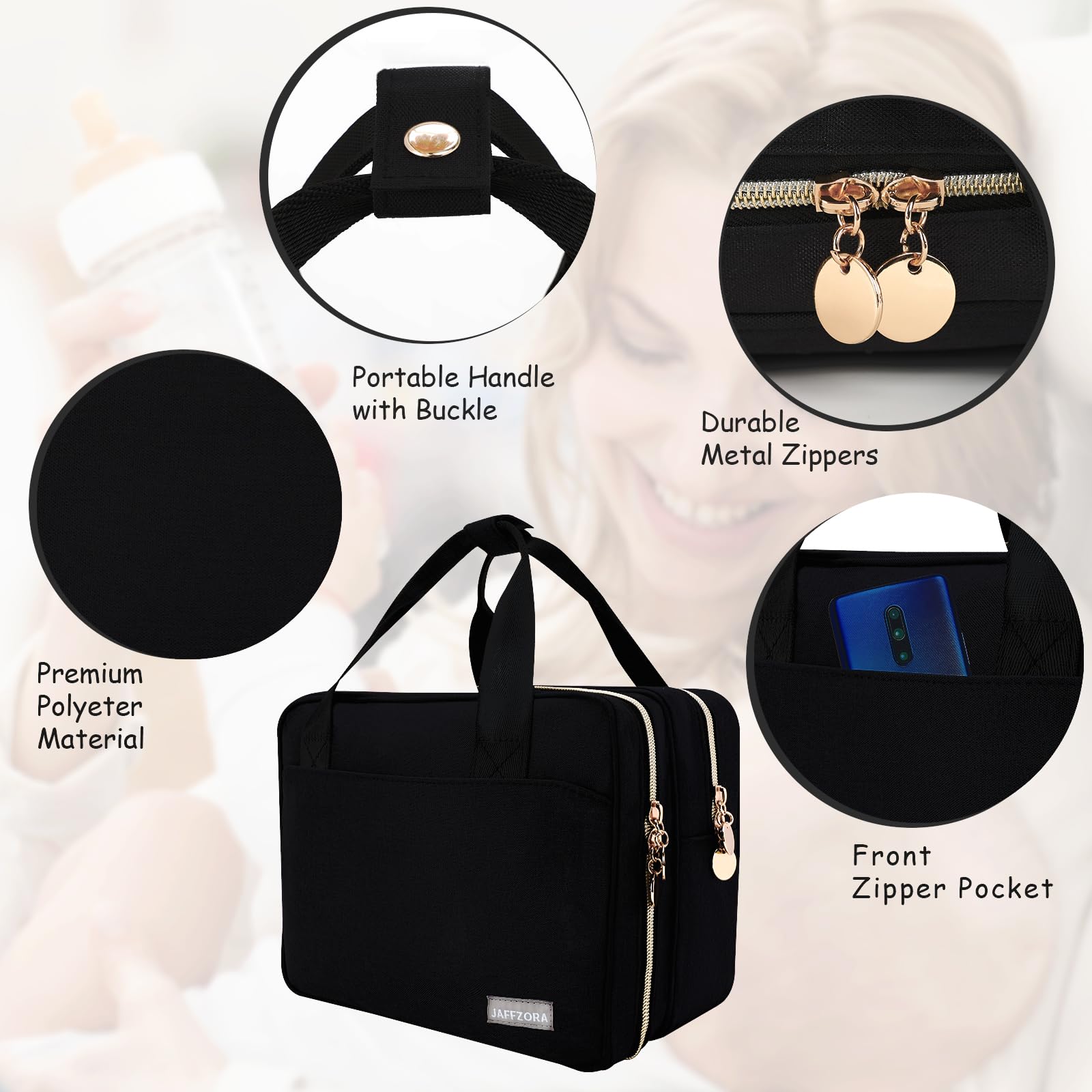 Wearable Breast Pump Bag with Cooler Compatible with Momcozy S12 Pro, Elvie & Medela Pump in Style, Carrying Case for Breast Pump and Accessories, Black(Bag Only)