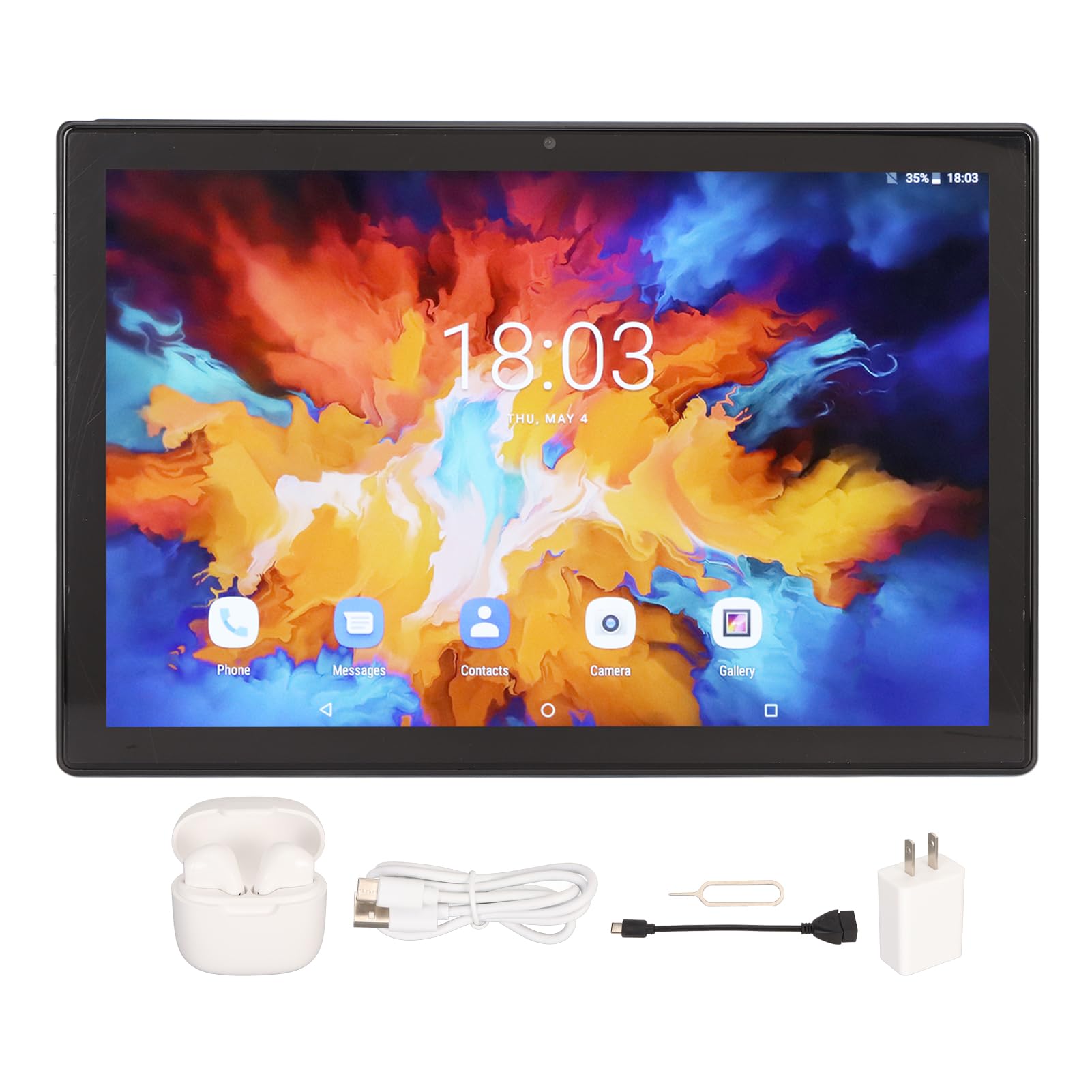 EBTOOLS 10.1 Inch Tablet, 5G WiFi 4G LTE Calling Tablet, 12GB RAM 256GB ROM, Android 11.0 Octa Core Processor, Front 8MP Rear 20MP, with TWS Bluetooth Earphone, 8800mAh (US Plug 100‑240V)