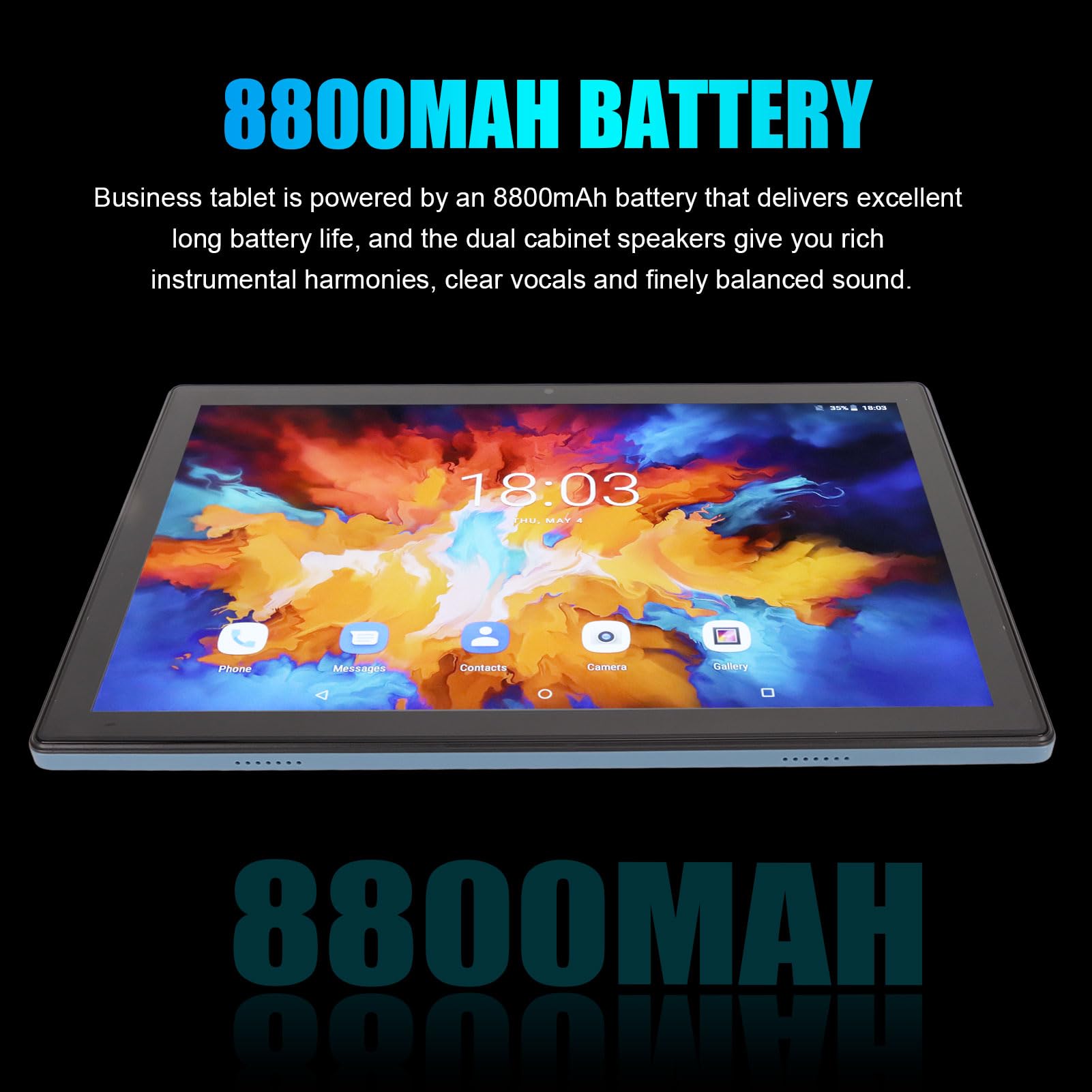 EBTOOLS 10.1 Inch Tablet, 5G WiFi 4G LTE Calling Tablet, 12GB RAM 256GB ROM, Android 11.0 Octa Core Processor, Front 8MP Rear 20MP, with TWS Bluetooth Earphone, 8800mAh (US Plug 100‑240V)