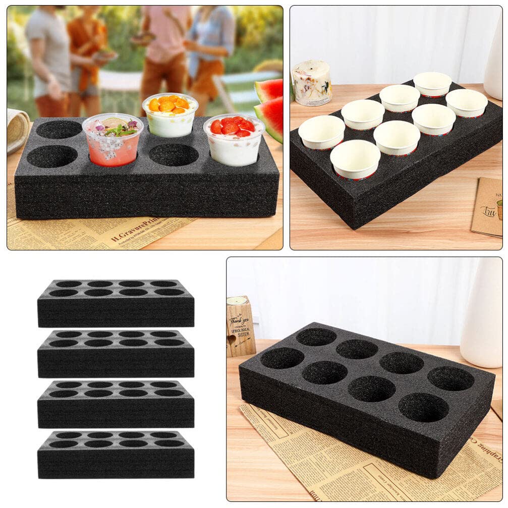 BESTonZON 4pcs Milk Tea Cup Holder Beverage Packing Rack Takeout Cup Trays Fridge Egg Holder 8 Cup Drink Carrier Takeout Cup Holder Foam Drink Carrier Cup Fixing Holder Coffee Epe Foam Cup