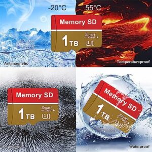 SD Card 1TB Portable Memory Card Fast Speed SD Cards Large Capacity TF Card Dustproof Memoria SD Typically Used for Data Storage in Cameras/Monitors/Car Stereos/Android Smartphones