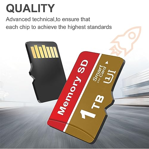 SD Card 1TB Portable Memory Card Fast Speed SD Cards Large Capacity TF Card Dustproof Memoria SD Typically Used for Data Storage in Cameras/Monitors/Car Stereos/Android Smartphones