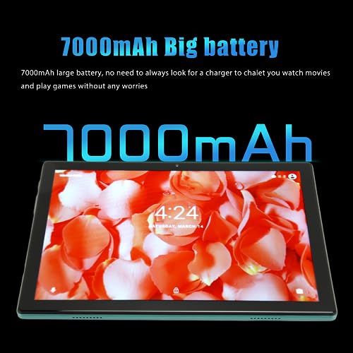 FOLOSAFENAR 10.1 Inch Tablet, 4G Network Multifunction 10.1 Inch Tablet PC Green 8MP Front Camera 8GB RAM 256GB ROM for Entertainment for Work (US Plug)