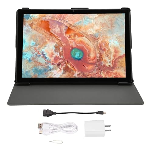 SHYEKYO Tablet, 1960X1080 Resolution Digital Tablet Dual Speakers 5G WiFi Blue 10.1 Inch for Video for Study (US Plug)