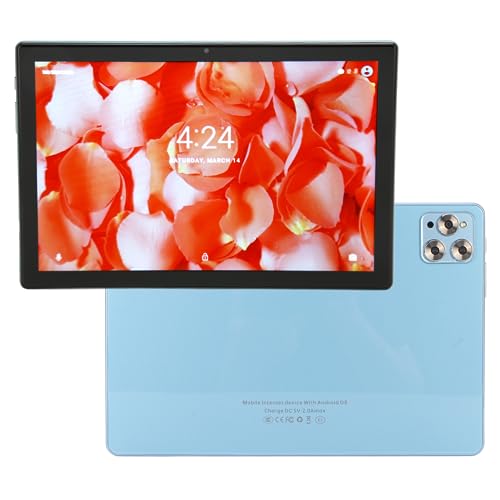 SHYEKYO Tablet, 1960X1080 Resolution Digital Tablet Dual Speakers 5G WiFi Blue 10.1 Inch for Video for Study (US Plug)