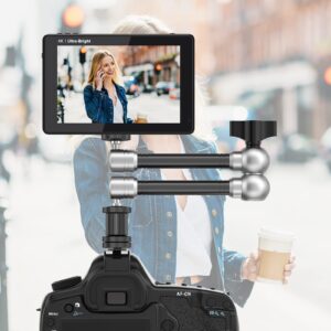 VILTROX DC-550 Pro 5.5" On-Camera LCD Monitor +11 Inch Adjustable Robust Articulating Magic Arm with Super Clamp for Camera