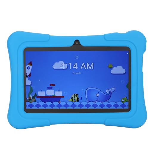 FOLOSAFENAR Kids Tablet 7 Inch Dual Camera WiFi Safe Kids Tablet 512GB Expandable 100-240V Quad Core with Parental Control for Gaming for Android 11 (US Plug)