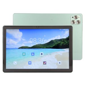 10.1 inch green fhd tablet, 8gb ram 256gb rom, octa core cpu, dual camera, 5g wifi, 4g lte tablet with bt keyboard, 100‑240v (us plug)