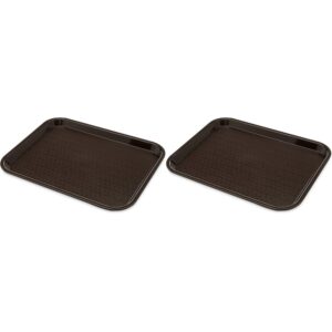carlisle foodservice products café standard cafeteria/fast food tray, 11" x 14", dark brown (pack of 2)