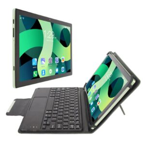 10.1 inch tablet for android 12 with 8 core cpu, 8gb ram 256gb rom, 5g wifi 4g network, 8mp front 16mp rear tablet pc, green (us plug)