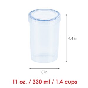 LocknLock Easy Essentials Twist Food Storage lids/Airtight containers, BPA Free, Tall-11 oz-for Nuts, Clear (Pack of 2)