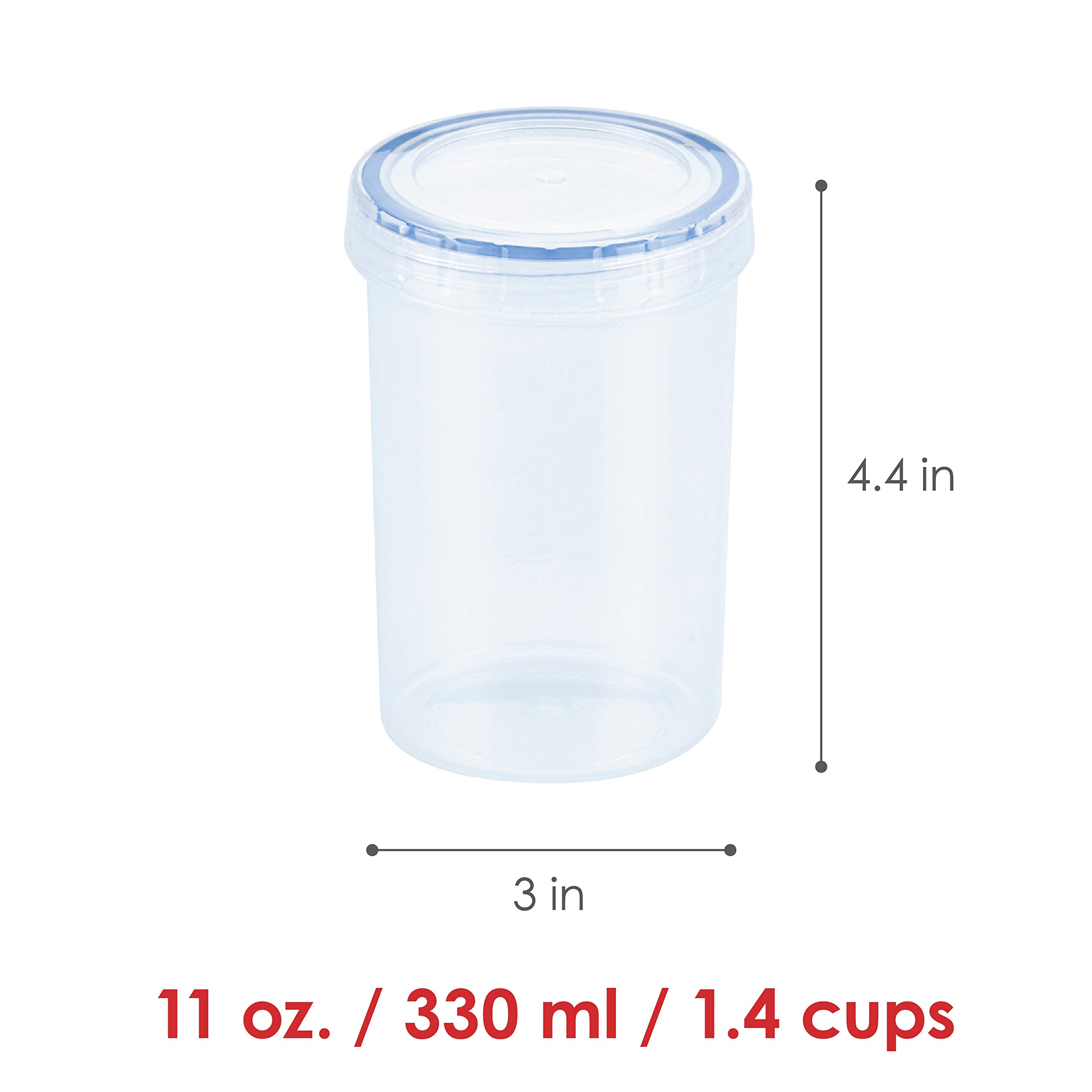 LocknLock Easy Essentials Twist Food Storage lids/Airtight containers, BPA Free, Tall-11 oz-for Nuts, Clear (Pack of 2)