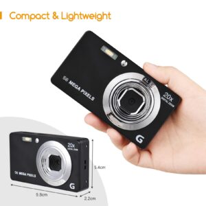 Andoer Kids Camera, 2.7-inch TFT Portable Digital Camera 56MP 4K Ultra HD 20X Zoom Auto Focus Self-Timer Face Detection Anti-Shaking with 2pcs Batteries Hand Strap Great Gift for for Kids Teens