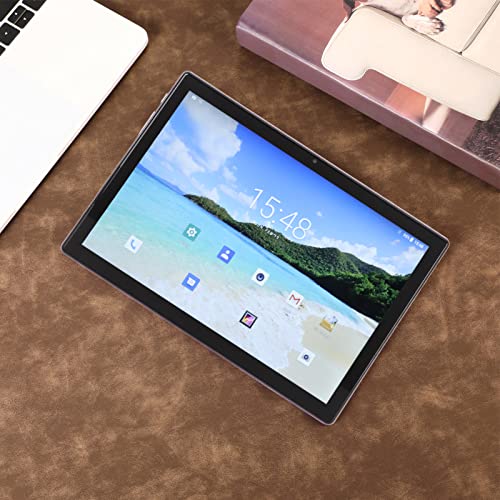 Jopwkuin Tablet, Octa Core 100-240V Tablet 10. 1 Inch 2.4G 5G WiFi with Keyboard for Android 12 for Learning (US Plug)