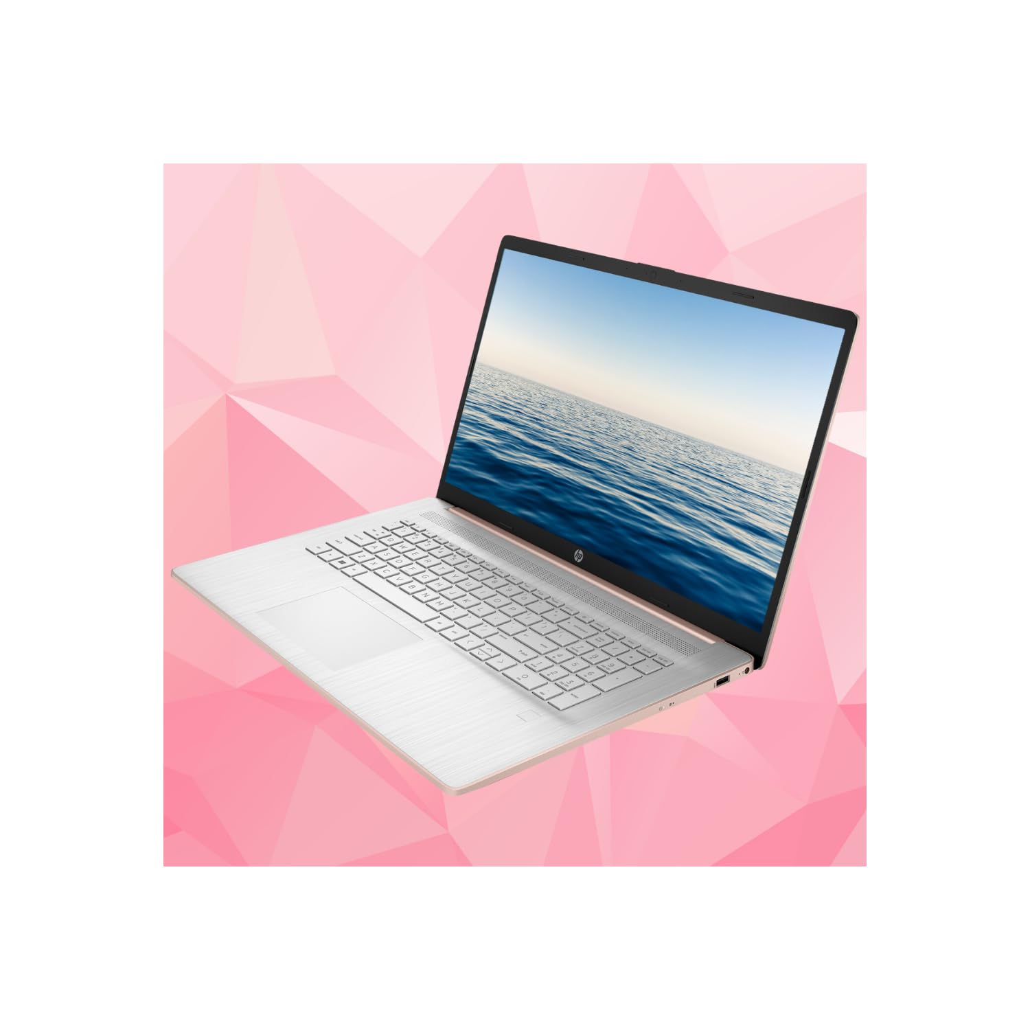 HP 2023 Premier 17t Laptop, 17.3" HD+ Touchscreen, Intel Core i7-1355U, NVIDIA GeForce MX550, 64GB RAM, 4TB SSD, Webcam, HDMI, Backlit Keyboard, Fingerprint Reader, Wi-Fi 6, Windows 11 Home, Rose