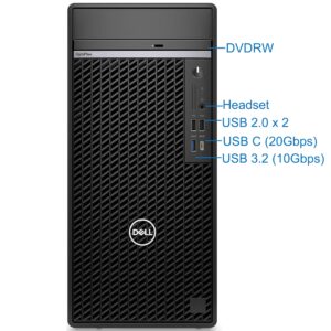 Dell Optiplex 7010 Plus Tower Desktop Computer, Intel i9-12900K, 64GB RAM, 2TB NVMe SSD, DisplayPort, DVDRW, HDMI, USB-C 20 Gbps, Wi-Fi, BT, Windows 11 Pro, 7000 Series PC, Black