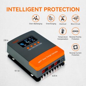 PowMr 60A MPPT Solar Charge Controller 12V 24V 36V 48V Auto, Solar Charge Regulator 60amp w/Large LCD Display, Work with AGM, Gel, Flooded and Lithium Batteries,Plug-and-Play【Update Version】