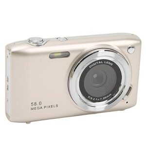 Digital Camera, Multi Function 58M 4K Timed Photography Digital Video Camera 2.88 Inch Screen 16X for Daily Life (Gold)