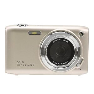 Digital Camera, Multi Function 58M 4K Timed Photography Digital Video Camera 2.88 Inch Screen 16X for Daily Life (Gold)