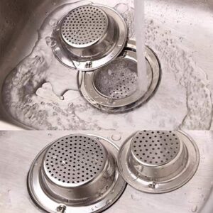 Kitchen Sink Drain Strainer Basket Stopper Cover Filter mesh Stainless Steel 2 Pack Food Catcher Screen