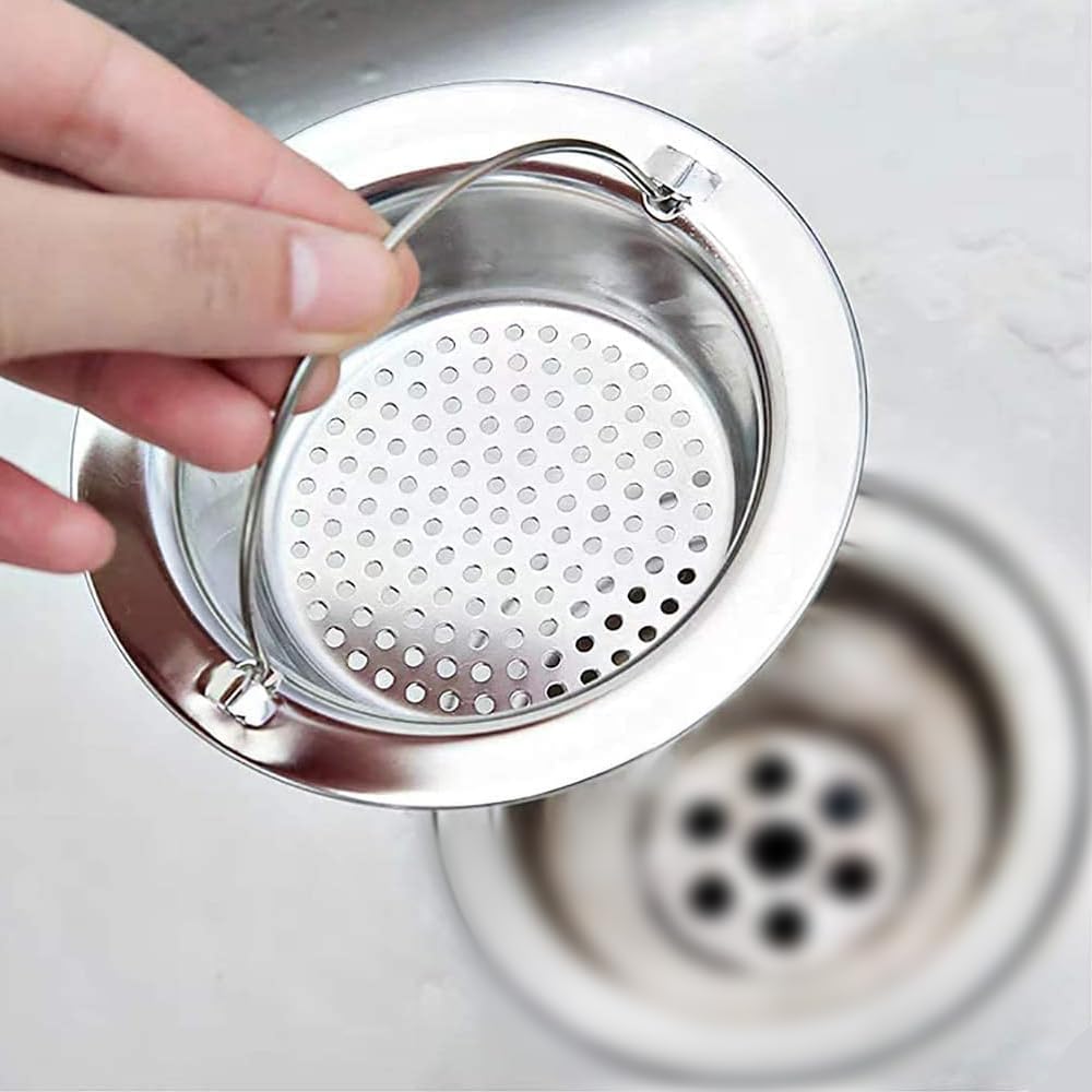 Kitchen Sink Drain Strainer Basket Stopper Cover Filter mesh Stainless Steel 2 Pack Food Catcher Screen