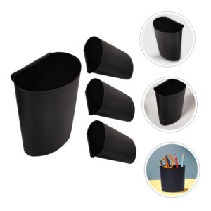 NOLITOY 4pcs Tools Storage Bins Trash Can Cart Hanging Basket Shopping Cart Cup Holder Hanging Organizer Salon Cart Attachment Small Hanging Bucket Plastic Wastebasket Household