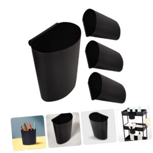 NOLITOY 4pcs Tools Storage Bins Trash Can Cart Hanging Basket Shopping Cart Cup Holder Hanging Organizer Salon Cart Attachment Small Hanging Bucket Plastic Wastebasket Household